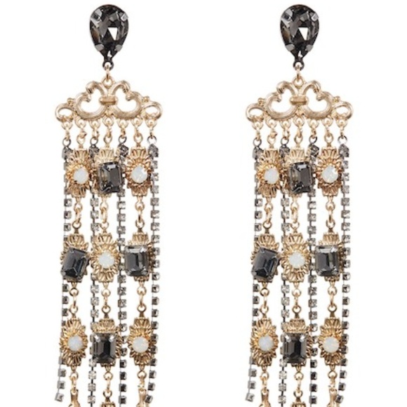 Jewelry - Vintage Fringe Statement Earrings NWT